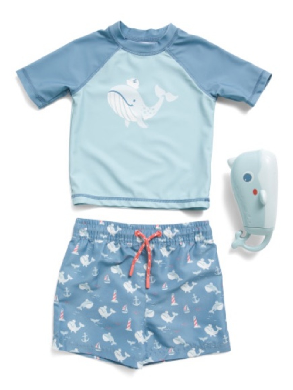 Tommy Bahama Light Blue Whale Rashguard Swim Set